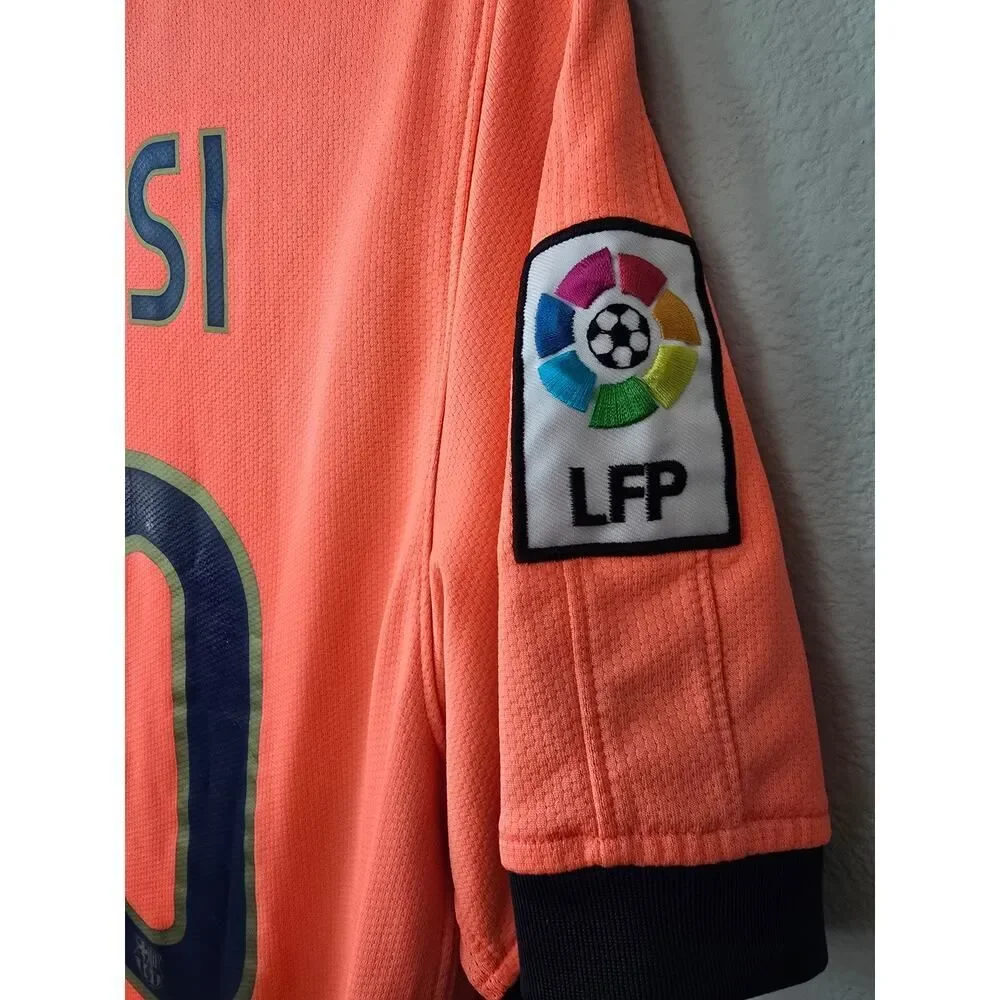 Nike FC Barcelona Messi 10 2009 Away Jersey Orange Shirt Size S Vintage Y2K